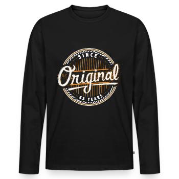 Original since 63 years - Birthday Shirt - Men's Premium Organic Long Sleeve Shirt - black - Front - Nico (187cm)