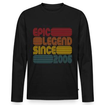 Légende épique depuis 2006 cadeau du 15e anniversaire - T-shirt manches longues Premium bio Homme - noir - Devant - Nico (187cm)