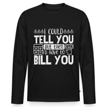Comptabilité - T-shirt manches longues Premium bio Homme - noir - Devant - Nico (187cm)