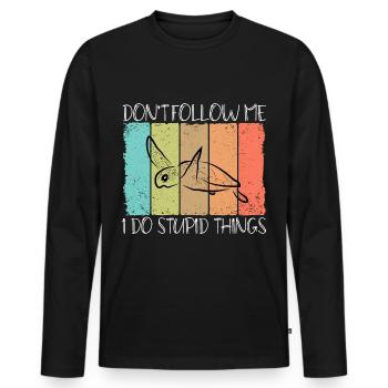 Tortues - T-shirt manches longues Premium bio Homme - noir - Devant - Nico (187cm)