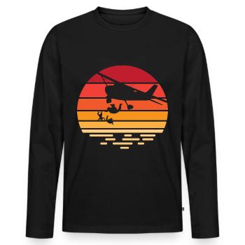Skydive Fallschirmspringer Skydiver - Men's Premium Organic Long Sleeve Shirt - black - Front - Nico (187cm)