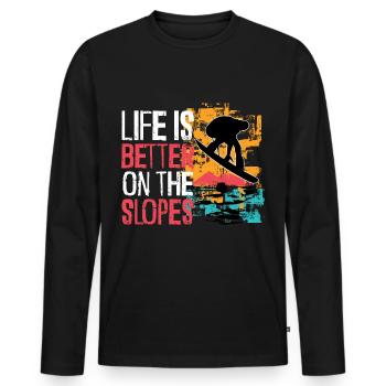 Snowboarding Snowboard Holiday Snowboard Snowboarding - Men's Premium Organic Long Sleeve Shirt - black - Front - Nico (187cm)