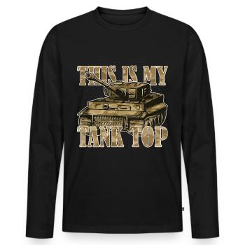 Blind soldat infanterie blindé cadeau - T-shirt manches longues Premium bio Homme - noir - Devant - Nico (187cm)