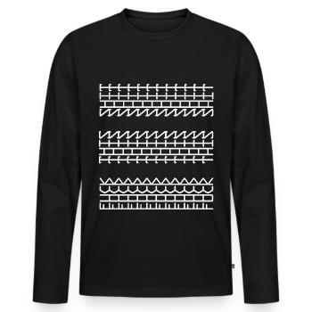 Fuck This Shit Versteckt - Männer Premium Bio Langarmshirt - Schwarz - Vorne - Nico (187cm)