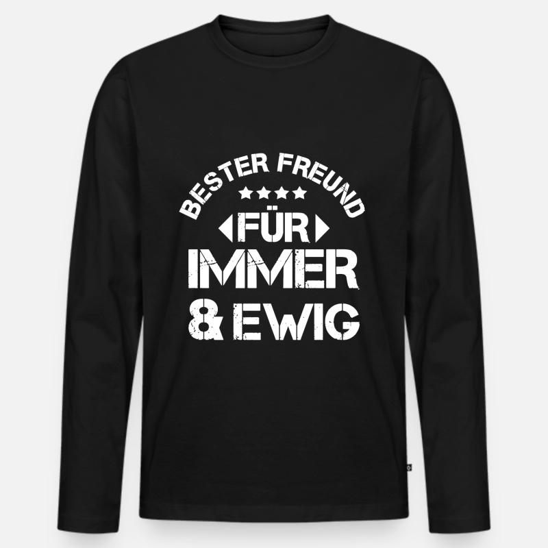 bester freund - Männer Premium Bio Langarmshirt - Schwarz