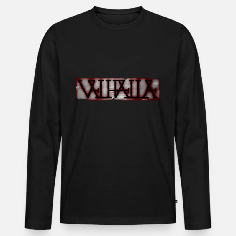 Valhalla - Männer Premium Bio Langarmshirt - Schwarz