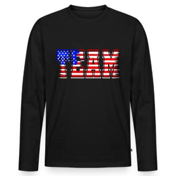 Team USA - T-shirt manches longues Premium bio Homme - noir - Devant - Nico (187cm)