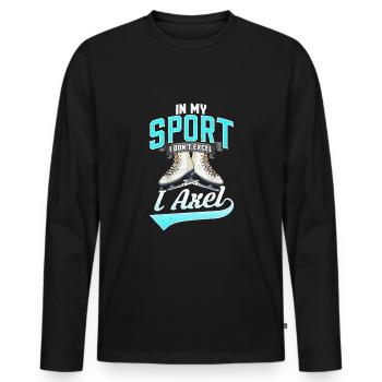 I Axel Eiskunstlauf Eistanz Eiskunstläuferin - Männer Premium Bio Langarmshirt - Schwarz - Vorne - Nico (187cm)