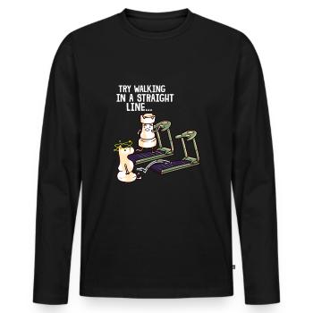 Straight Line Chess Tower Springer Threadmill - Men's Premium Organic Long Sleeve Shirt - black - Front - Nico (187cm)