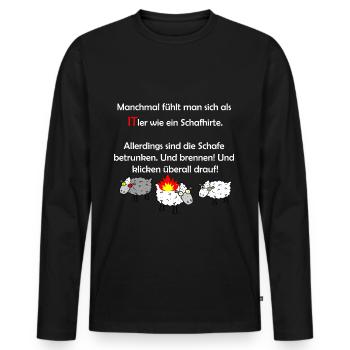 Lustige Administrator Admin T-Shirt-Sprüche - Männer Premium Bio Langarmshirt - Schwarz - Vorne - Nico (187cm)
