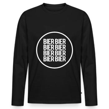 I Love BEER - Männer Premium Bio Langarmshirt - Schwarz - Vorne - Nico (187cm)