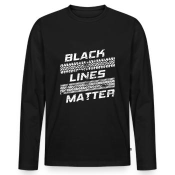 Black Lines Matter I Off Road Tires 4x4 4WD - Men's Premium Organic Long Sleeve Shirt - black - Front - Nico (187cm)