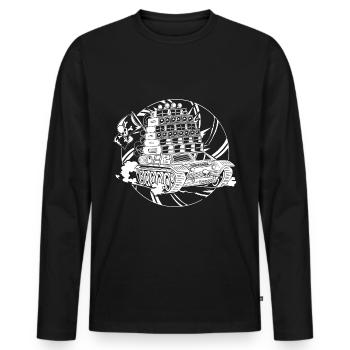 Tekno Nomads Pirate Sound System - Men's Premium Organic Long Sleeve Shirt - black - Front - Nico (187cm)