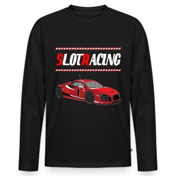 Cadeau de passe-temps de course de voiture de course de voiture de fente - T-shirt manches longues Premium bio Homme - noir - Devant - Nico (187cm)