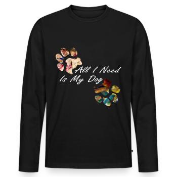 Paw prints dog paws paws dogs - Men's Premium Organic Long Sleeve Shirt - black - Front - Nico (187cm)