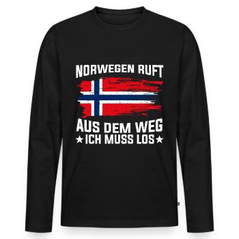 Norwegen Norweger Wikinger Skandinavien - Männer Premium Bio Langarmshirt - Schwarz - Vorne - Nico (187cm)