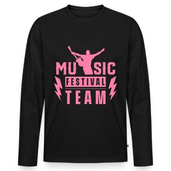 Music Festival Team Festivals Festival-goers - Men's Premium Organic Long Sleeve Shirt - black - Front - Nico (187cm)