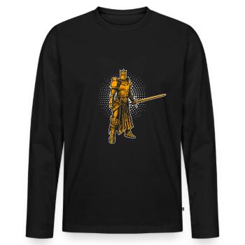 Knight Middle Ages - Men's Premium Organic Long Sleeve Shirt - black - Front - Nico (187cm)