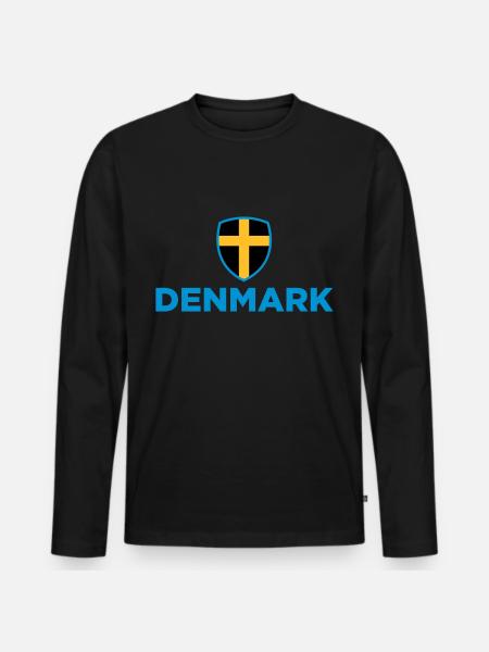 National flag of Denmark - Men's Premium Organic Long Sleeve Shirt - black