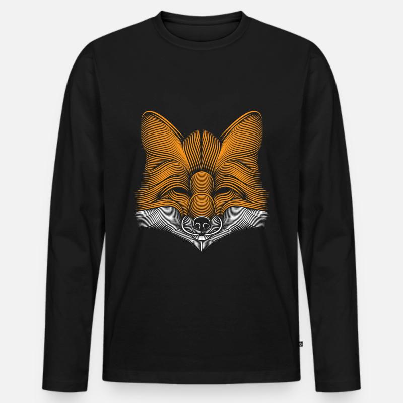 Fuchs - Männer Premium Bio Langarmshirt - Schwarz