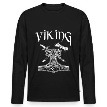 viking - T-shirt manches longues Premium bio Homme - noir - Devant - Nico (187cm)