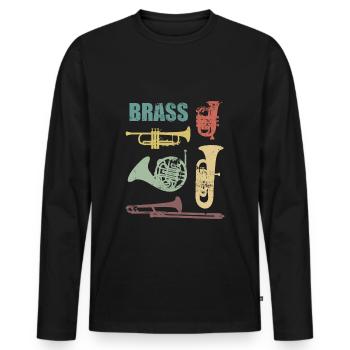 Brass Brass Trumpet Tuba Trombone - Men's Premium Organic Long Sleeve Shirt - black - Front - Nico (187cm)