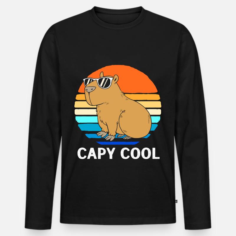 Capibara Capybara - Männer Premium Bio Langarmshirt - Schwarz