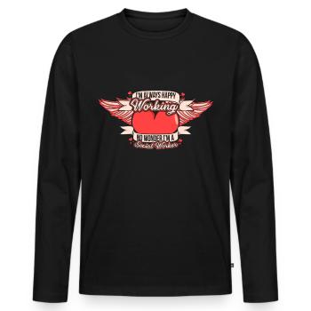 Assistants sociaux Coeur Dames Hommes Travail social - T-shirt manches longues Premium bio Homme - noir - Devant - Nico (187cm)