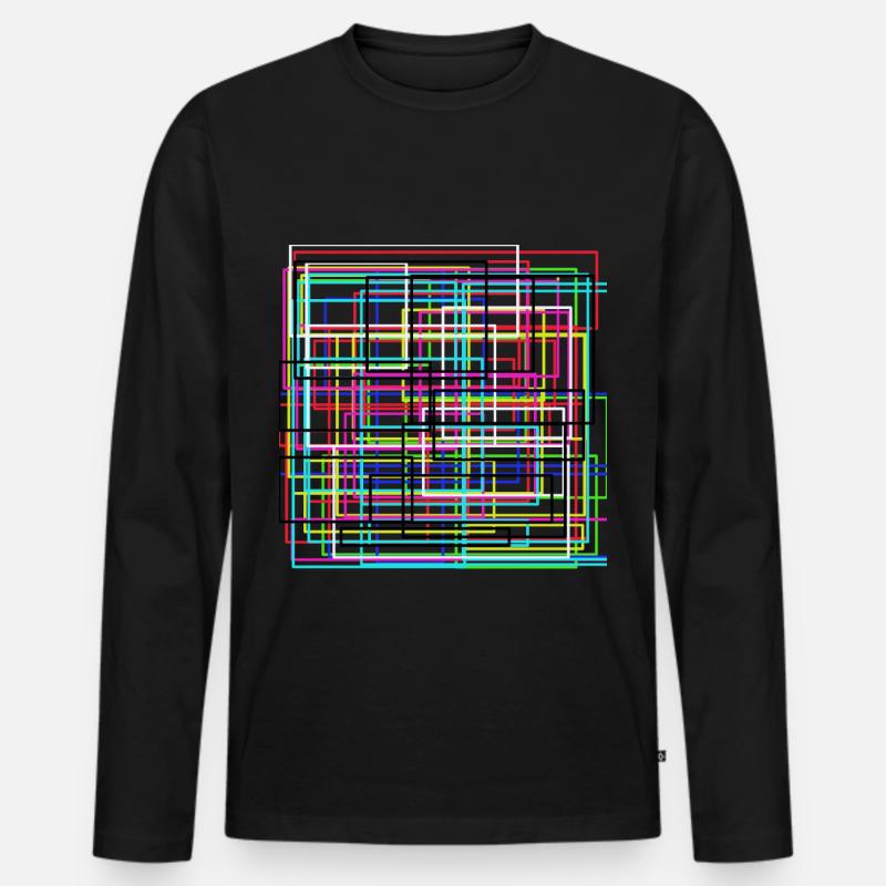 moderne Kunst - Männer Premium Bio Langarmshirt - Schwarz