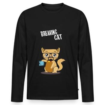 Süße Katze Heisenberg Cat Meth Blue - Männer Premium Bio Langarmshirt - Schwarz - Vorne - Nico (187cm)