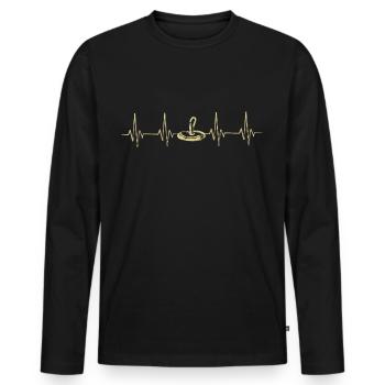 Stockschießen Herzschlag - Männer Premium Bio Langarmshirt - Schwarz - Vorne - Nico (187cm)