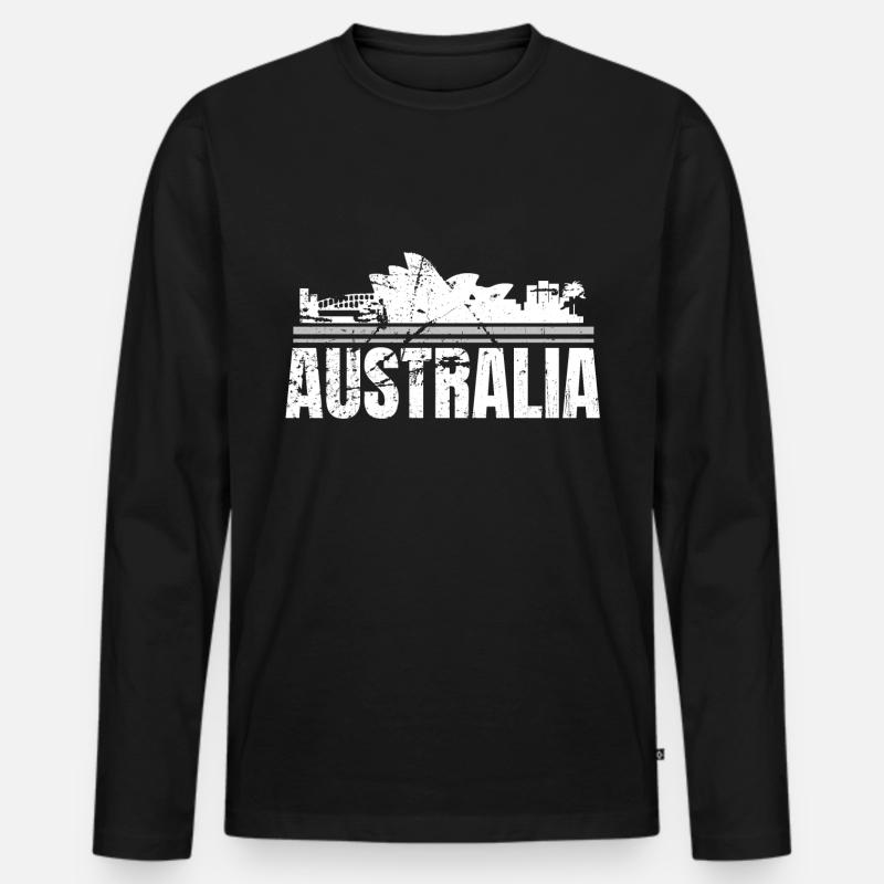 Australien - Männer Premium Bio Langarmshirt - Schwarz