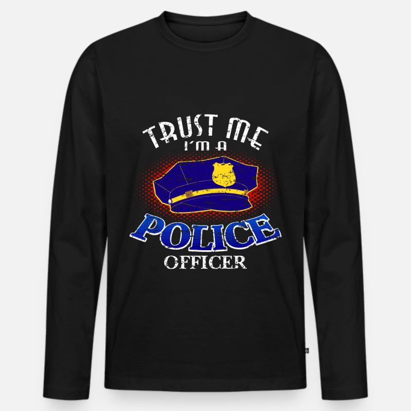 Polizei - Männer Premium Bio Langarmshirt - Schwarz