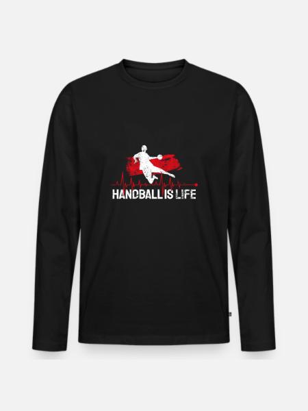 Håndbold Håndbold Håndbold Håndboldspiller Mål - Premium økologisk langærmet T-shirt til mænd - sort