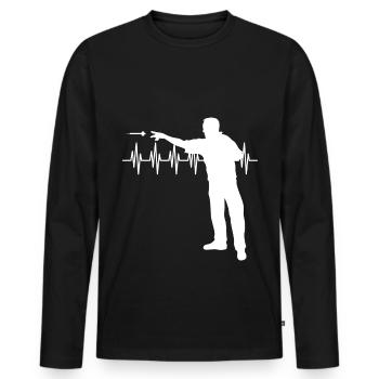 Dart Dartpfeil Dartboard - Männer Premium Bio Langarmshirt - Schwarz - Vorne - Nico (187cm)