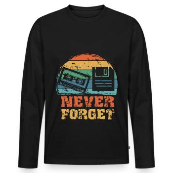 Retro Vintage Kassette Diskette - Männer Premium Bio Langarmshirt - Schwarz - Vorne - Nico (187cm)