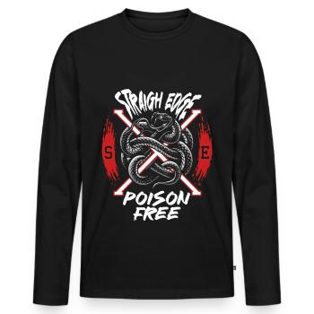 Straight Edge Végétalien, Anti-drogue, Punk - T-shirt manches longues Premium bio Homme - noir - Devant - Nico (187cm)