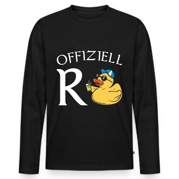 Rente Ente Rentner Ruhestand Geschenk - Männer Premium Bio Langarmshirt - Schwarz - Vorne - Nico (187cm)