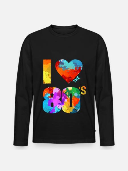 I love the 80's - Men's Premium Organic Long Sleeve Shirt - black