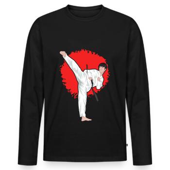 Taekwondo - Men's Premium Organic Long Sleeve Shirt - black - Front - Nico (187cm)