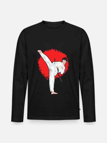 Taekwondo - Männer Premium Bio Langarmshirt - Schwarz