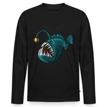 Anglerfish Deep Sea - Men's Premium Organic Long Sleeve Shirt - black - Front - Nico (187cm)