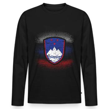 Slovénie - T-shirt manches longues Premium bio Homme - noir - Devant - Nico (187cm)