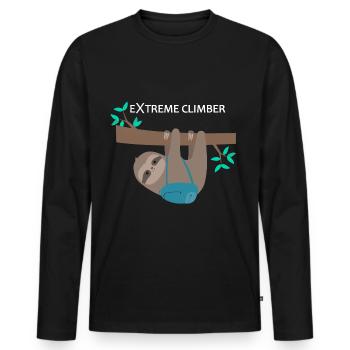 Sloth extreme climber Extreme climber - Men's Premium Organic Long Sleeve Shirt - black - Front - Nico (187cm)
