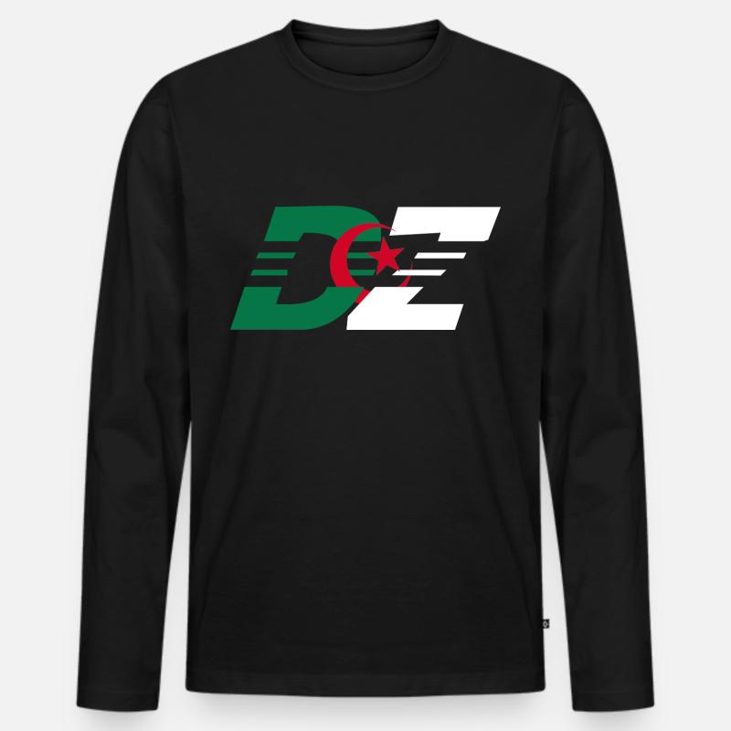 DZ Algerien - Männer Premium Bio Langarmshirt - Schwarz