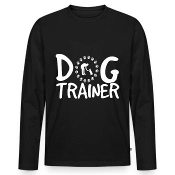 Dresseur de chiens dresseur de chiens pattes de chien école de chiens - T-shirt manches longues Premium bio Homme - noir - Devant - Nico (187cm)