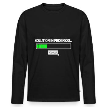 Solution in progress - Men's Premium Organic Long Sleeve Shirt - black - Front - Nico (187cm)