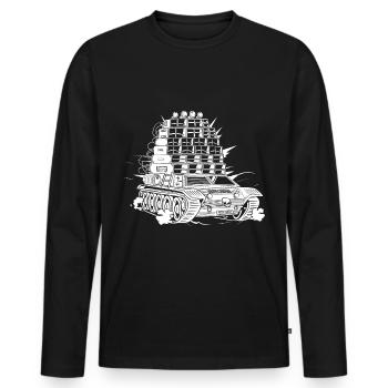 Rave Army Sound System - Men's Premium Organic Long Sleeve Shirt - black - Front - Nico (187cm)