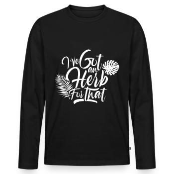 J’ai des herbes pour recueillir des épices de l’herbe - T-shirt manches longues Premium bio Homme - noir - Devant - Nico (187cm)