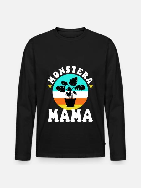Monstera Mama - Men's Premium Organic Long Sleeve Shirt - black